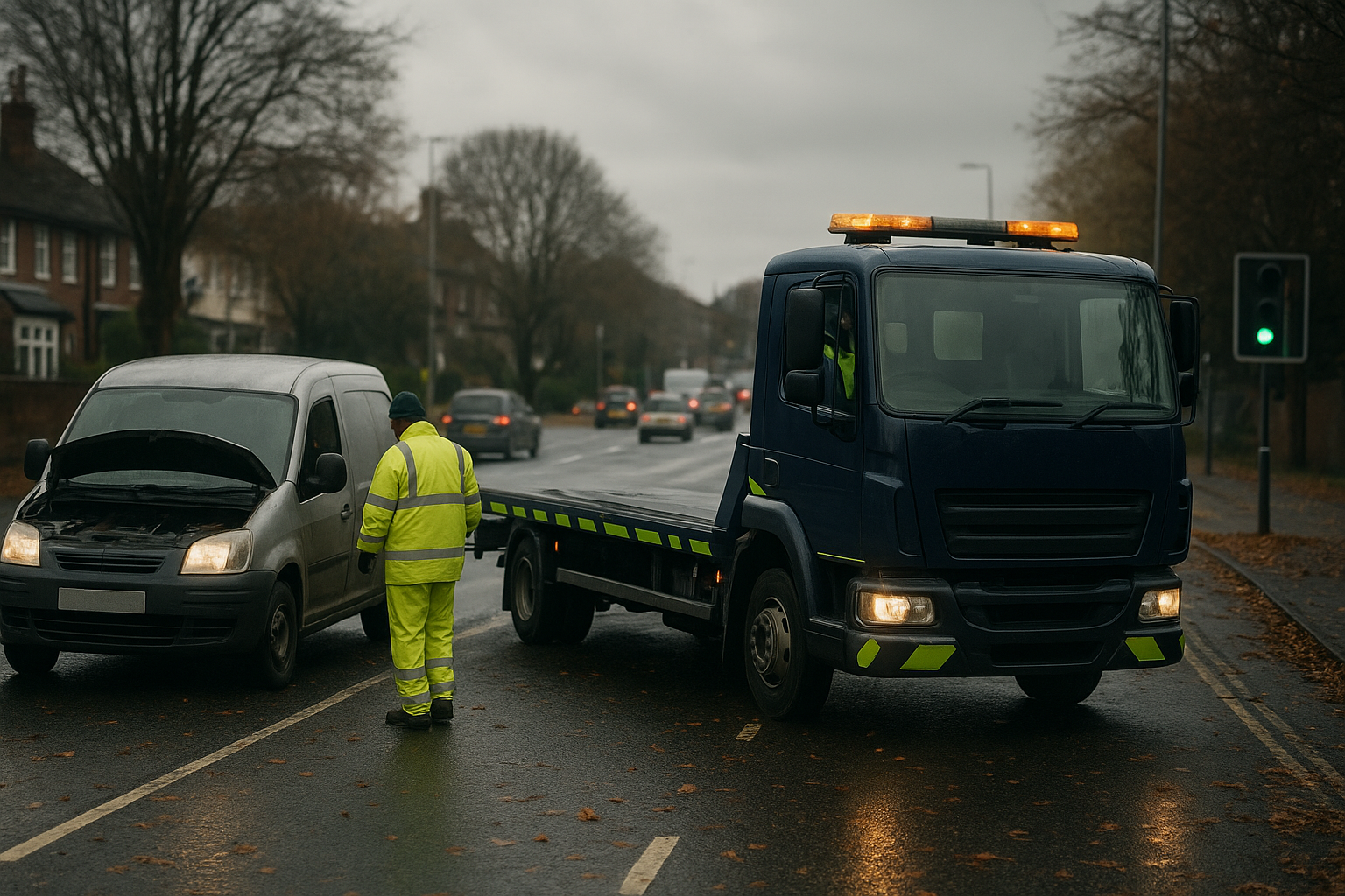 Vehicle transport near Westgate Towers in Canterbury city centre