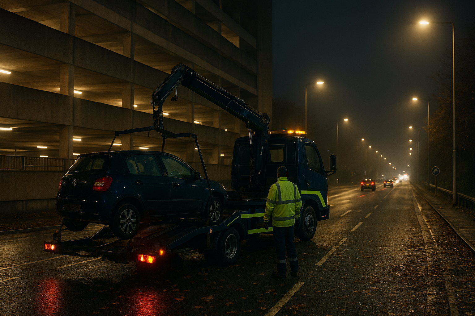 Recovery scene in Inverness near The Kessock Bridge