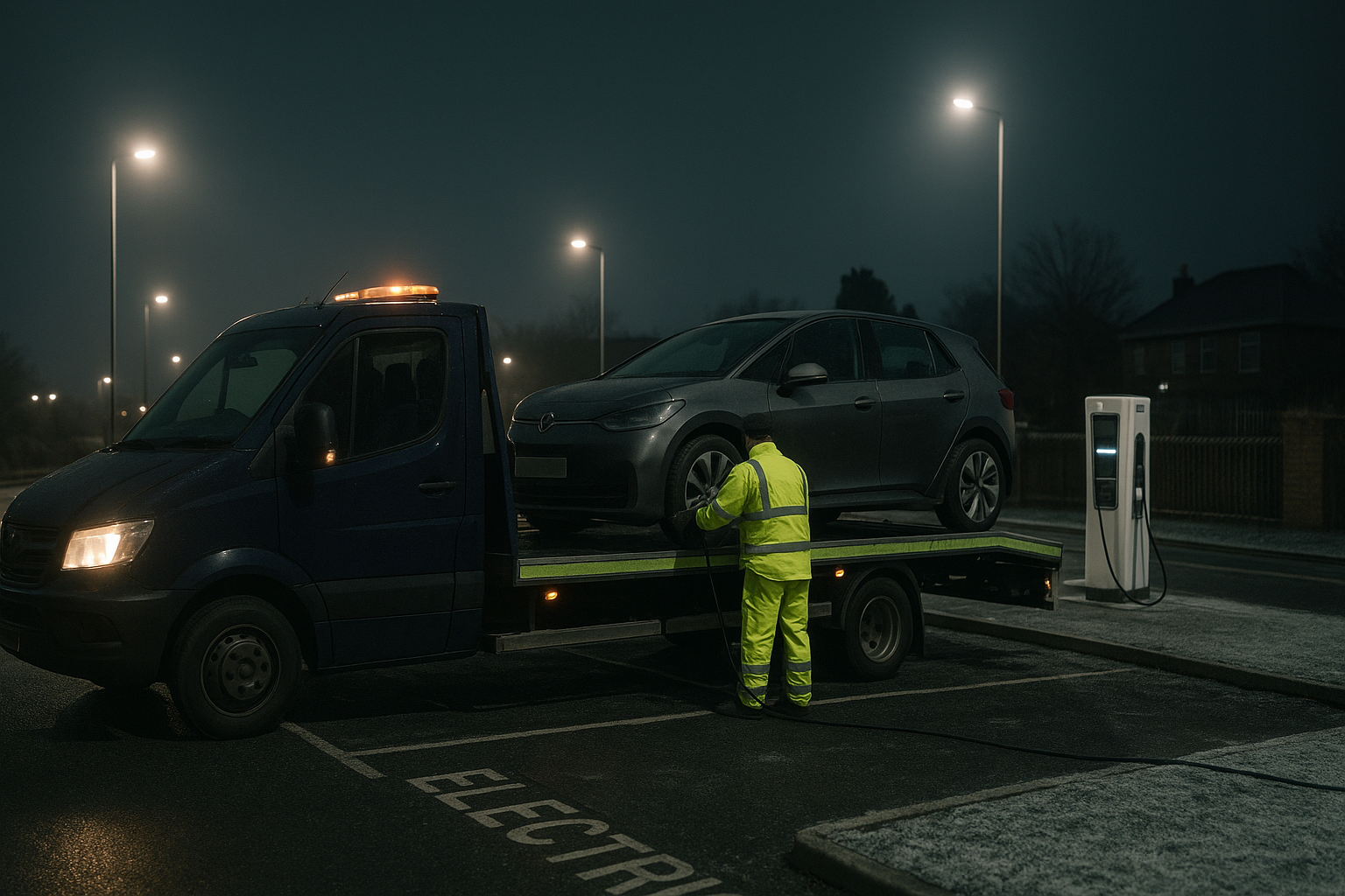 Port Talbot recovery scene near M4 junction 41 slip road